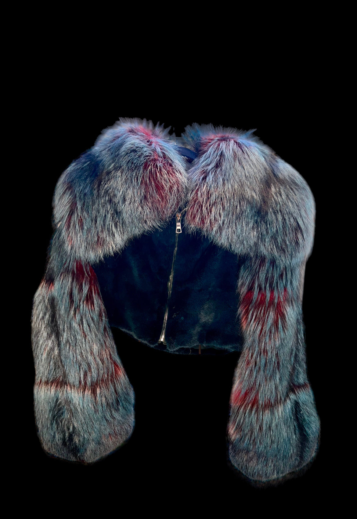 TWO TONED MINK-FOX COAT