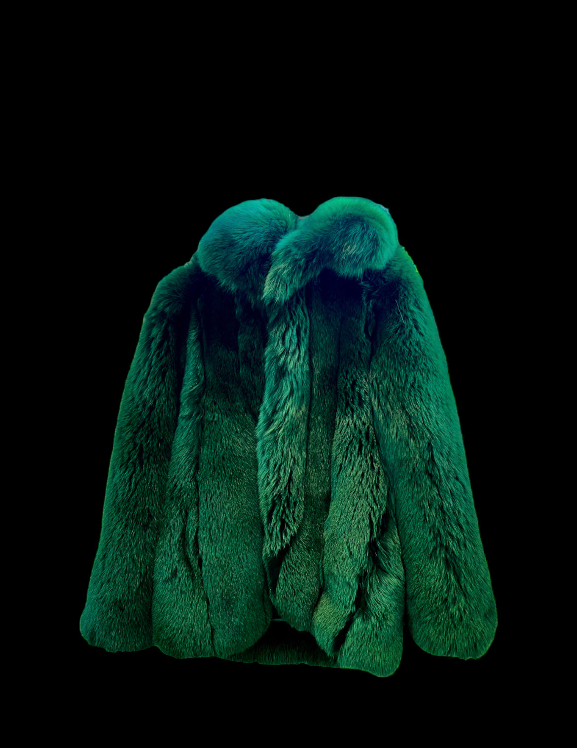 Emerald Green Quarter Length Fox Coat
