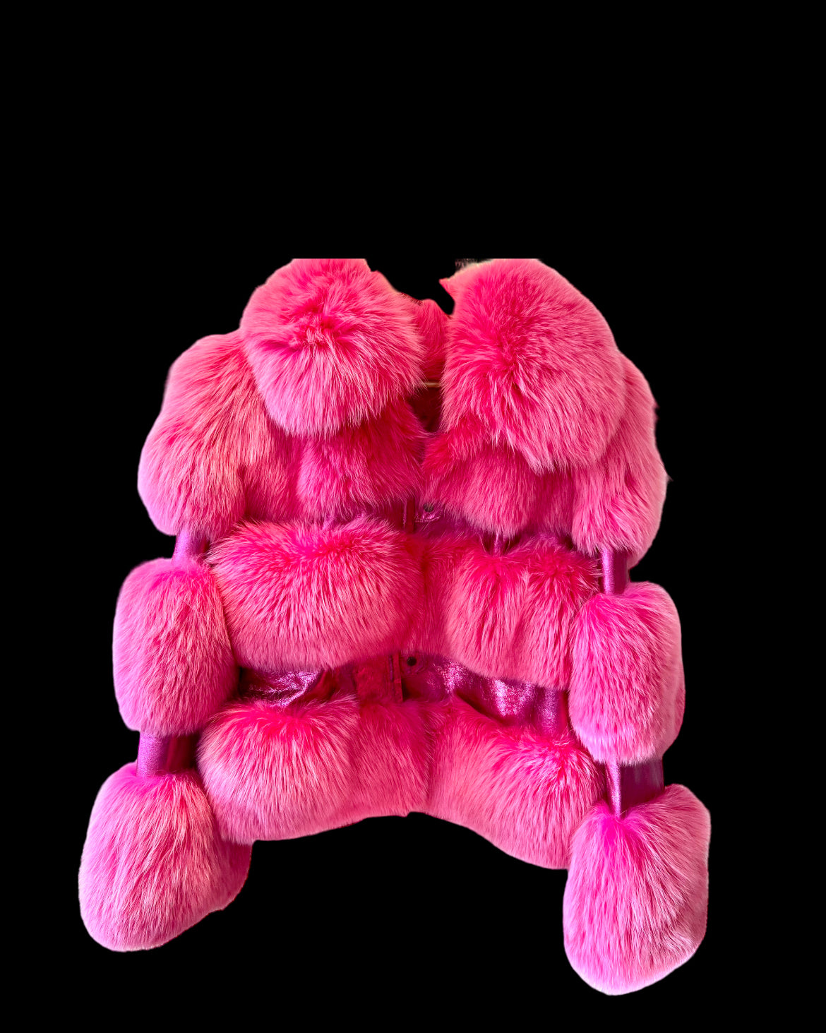 Pink Metallic Fox Leather Jacket