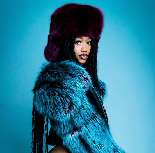 TWO TONED MINK-FOX COAT